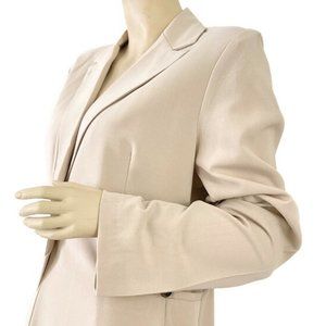Exclamation Women Beige One Button Single Breasted Blazer Jacket Size XLarge